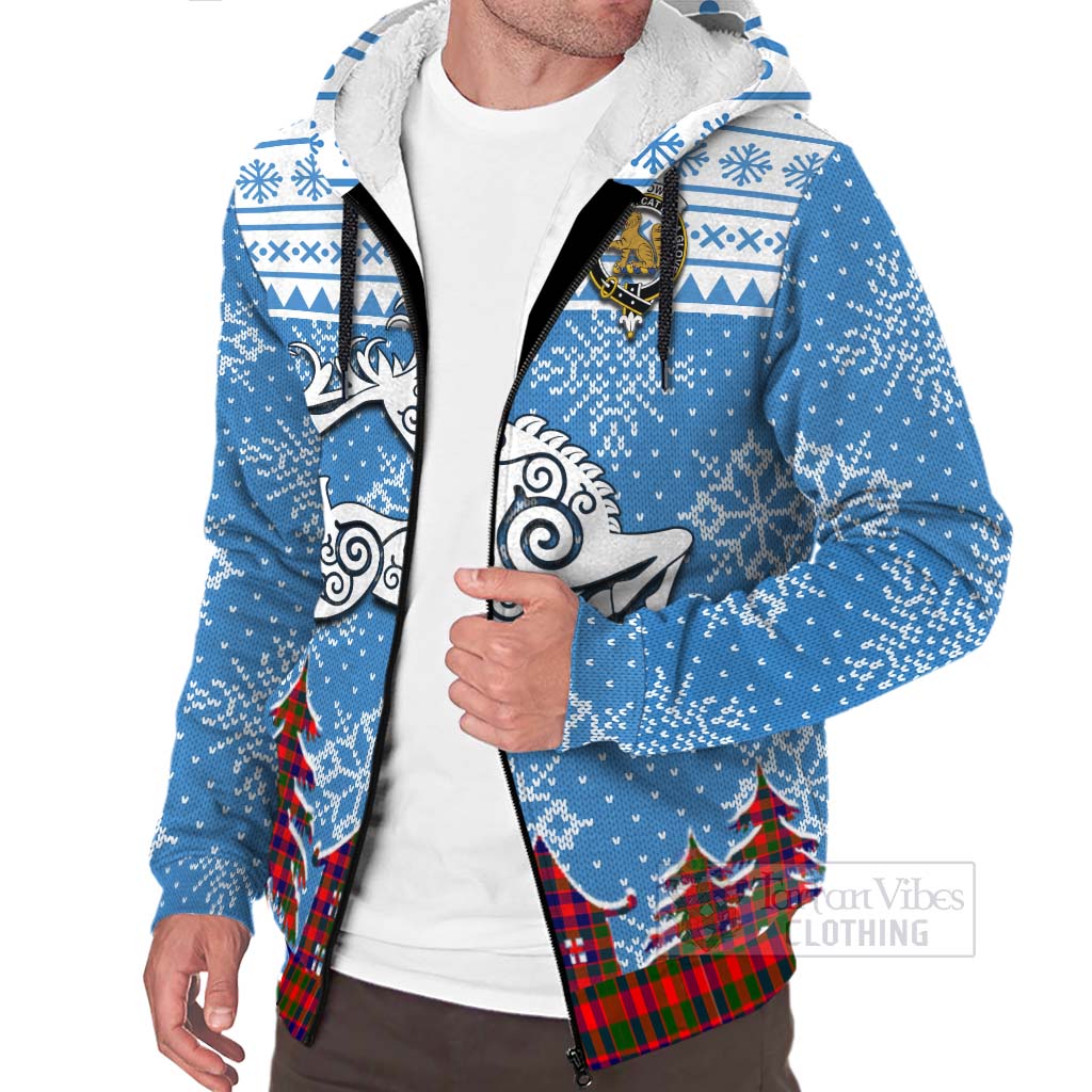 MacGowan (McGowan) Clan Christmas Sherpa Hoodie Celtic Reindeer Style Unisex - Tartan Vibes Clothing