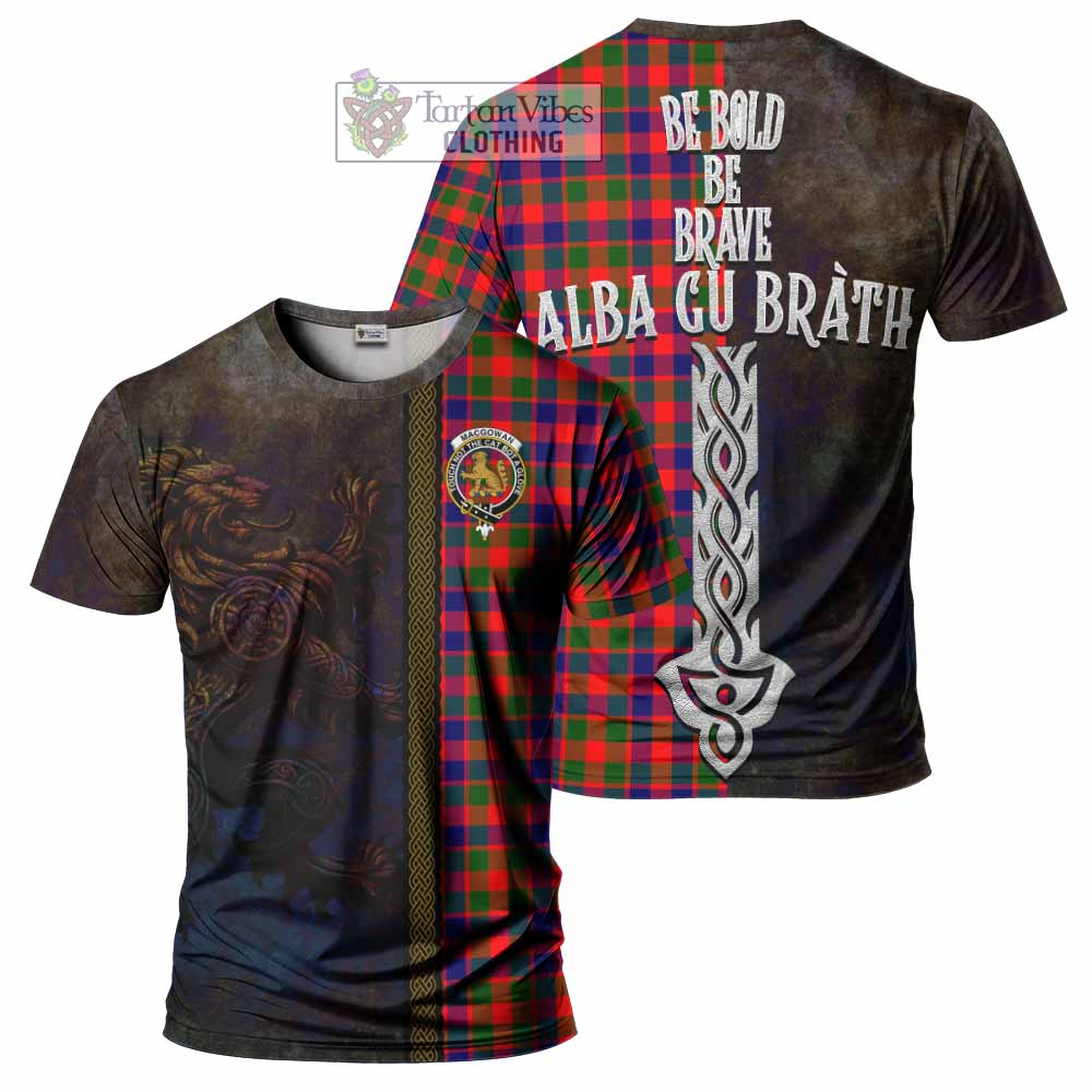 MacGowan (McGowan) Tartan Family Crest T-Shirt Alba Gu Brath Be Brave Lion Ancient Style - Tartan Vibes Clothing