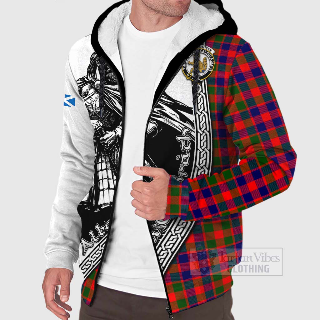 MacGowan (McGowan) Tartan Clan Crest Sherpa Hoodie with Highlander Warrior Celtic Style Unisex - Tartan Vibes Clothing