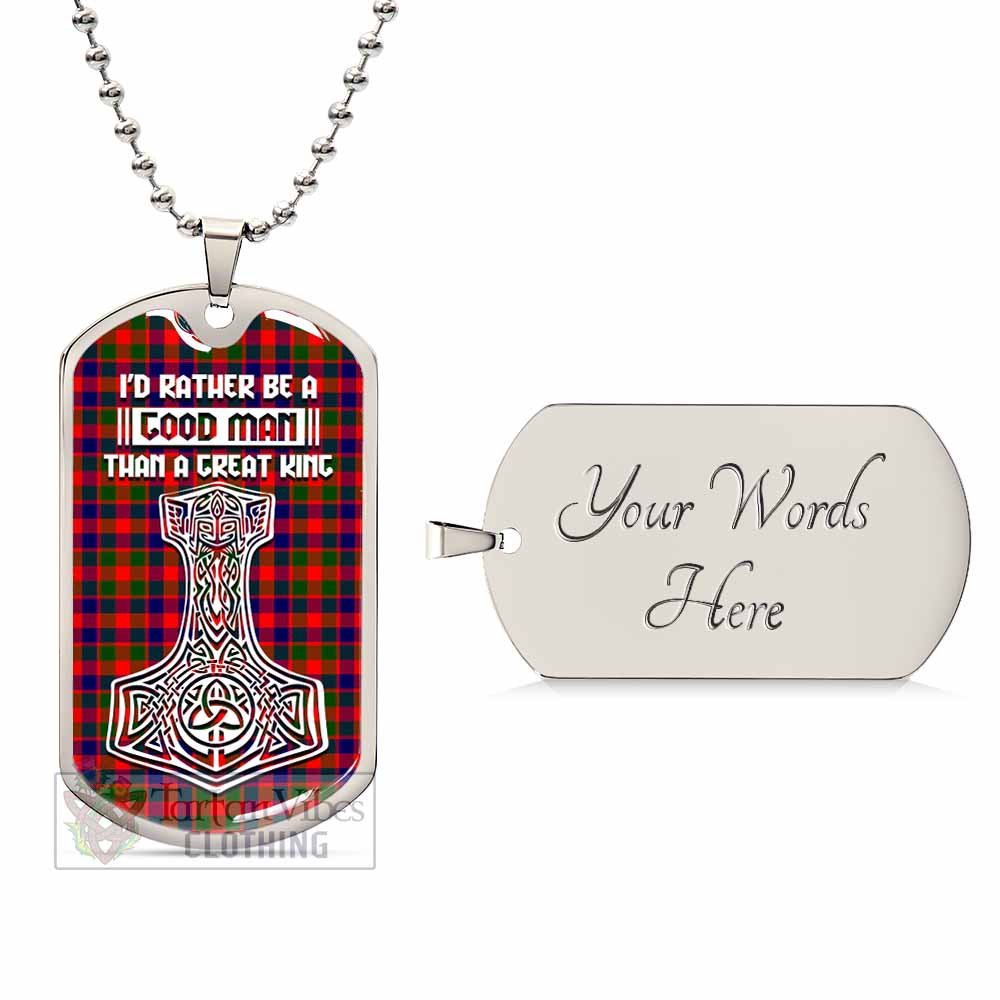 MacGowan (McGowan) Tartan Dog Tag Necklace Viking Mjolnir Style Silver Yes - Tartan Vibes Clothing