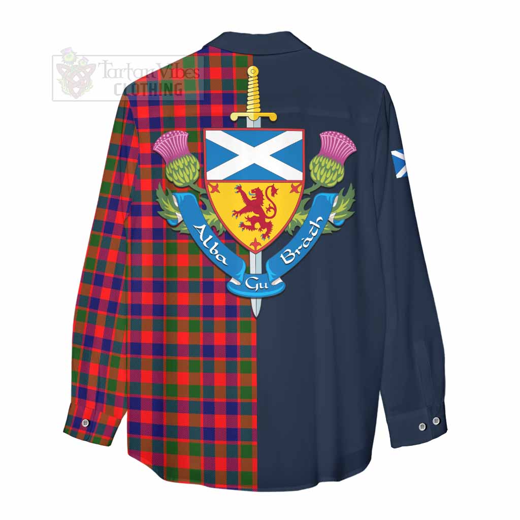 MacGowan (McGowan) Tartan Women's Casual Shirt Alba with Scottish Lion Royal Arm Half Style - Tartan Vibes Clothing