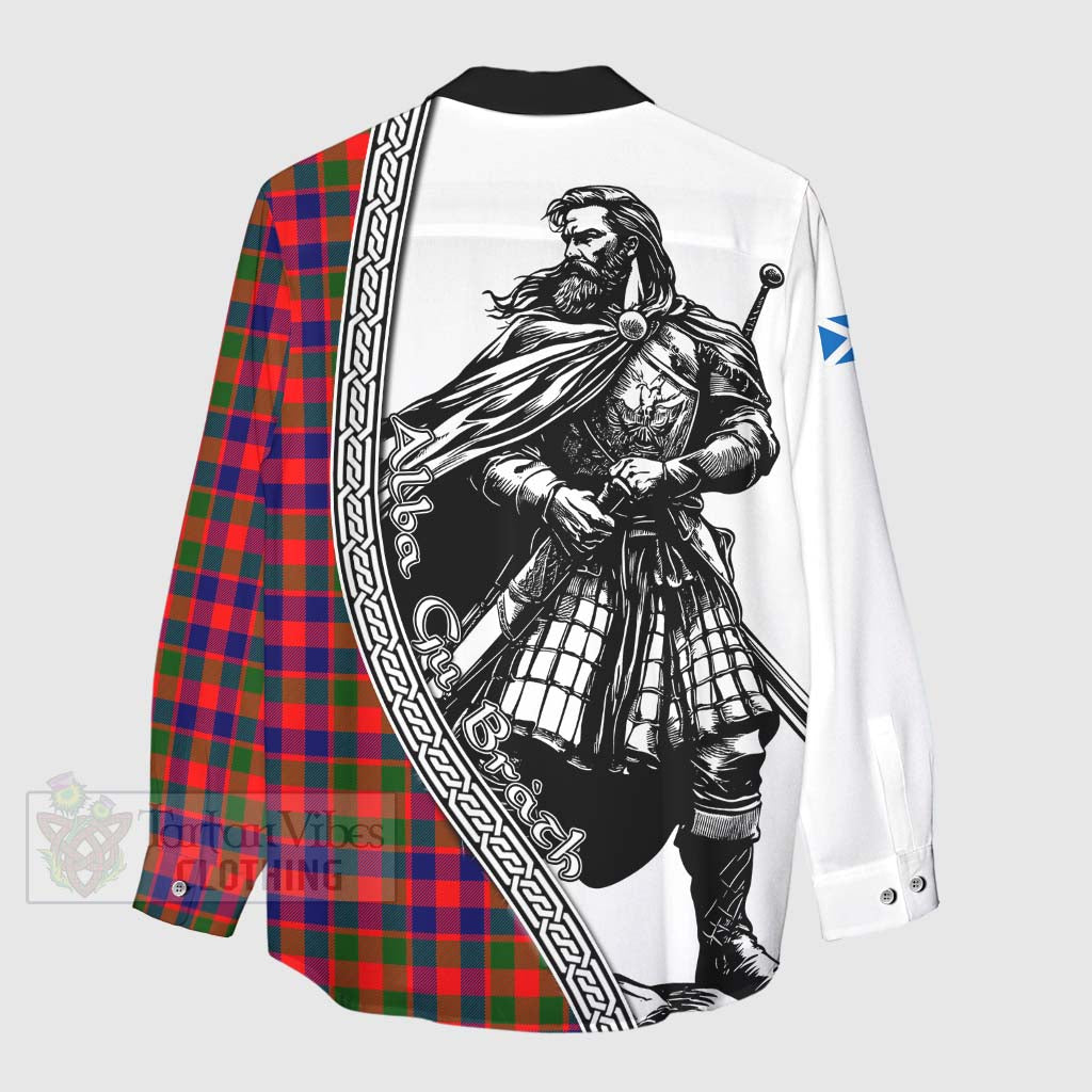 MacGowan (McGowan) Tartan Clan Crest Women's Casual Shirt with Highlander Warrior Celtic Style - Tartan Vibes Clothing
