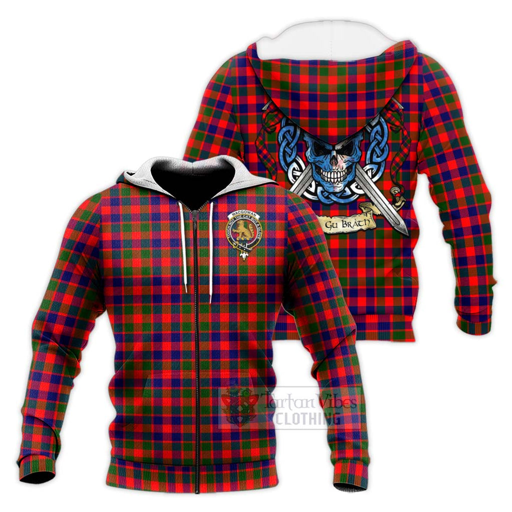 MacGowan (McGowan) Tartan Knitted Hoodie with Family Crest Celtic Skull Style Unisex Knitted Zip Hoodie - Tartan Vibes Clothing