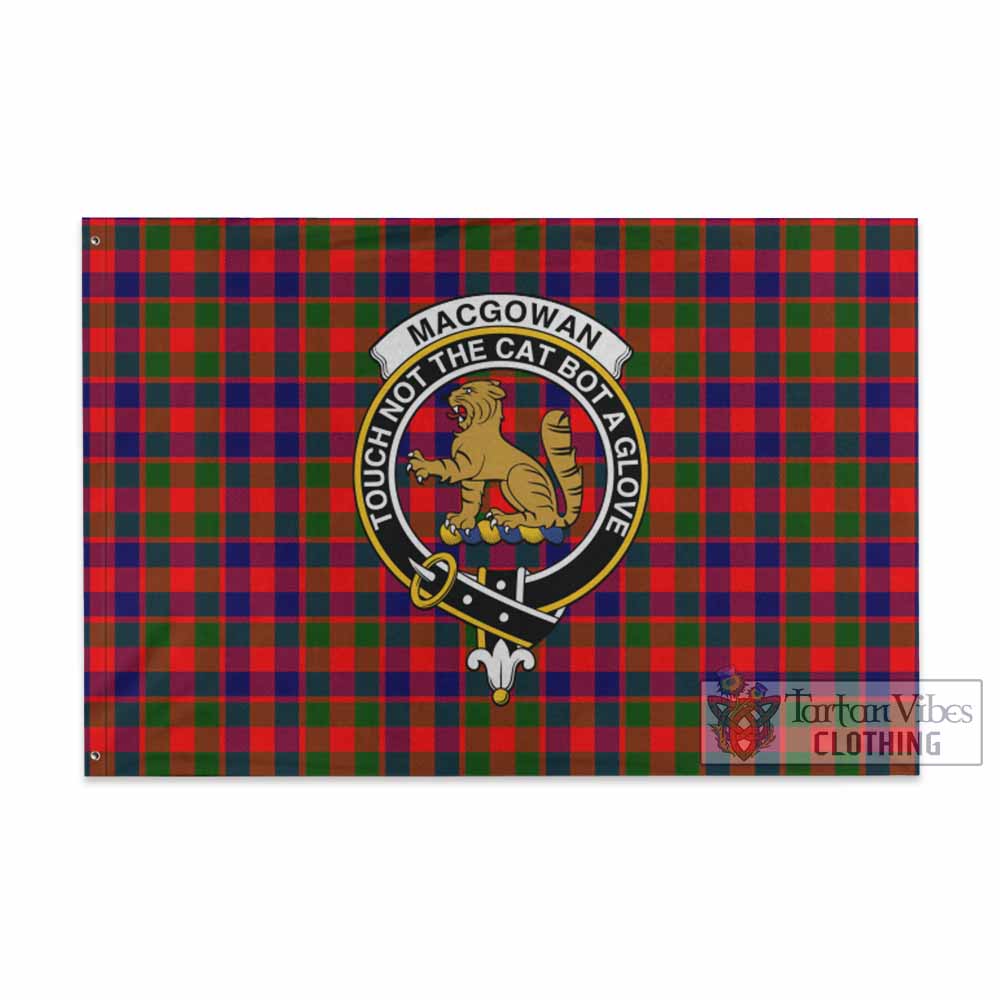 Tartan Vibes Clothing MacGowan (McGowan) Tartan House Flag with Family Crest