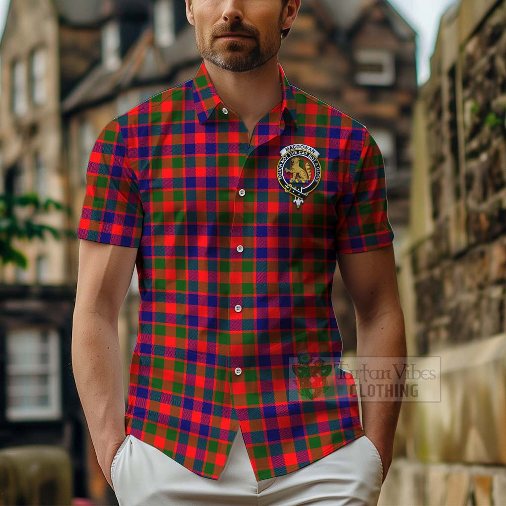 MacGowan (McGowan) Tartan Hawaiian Shirt with Family Crest Celtic Skull Style - Tartan Vibes Clothing