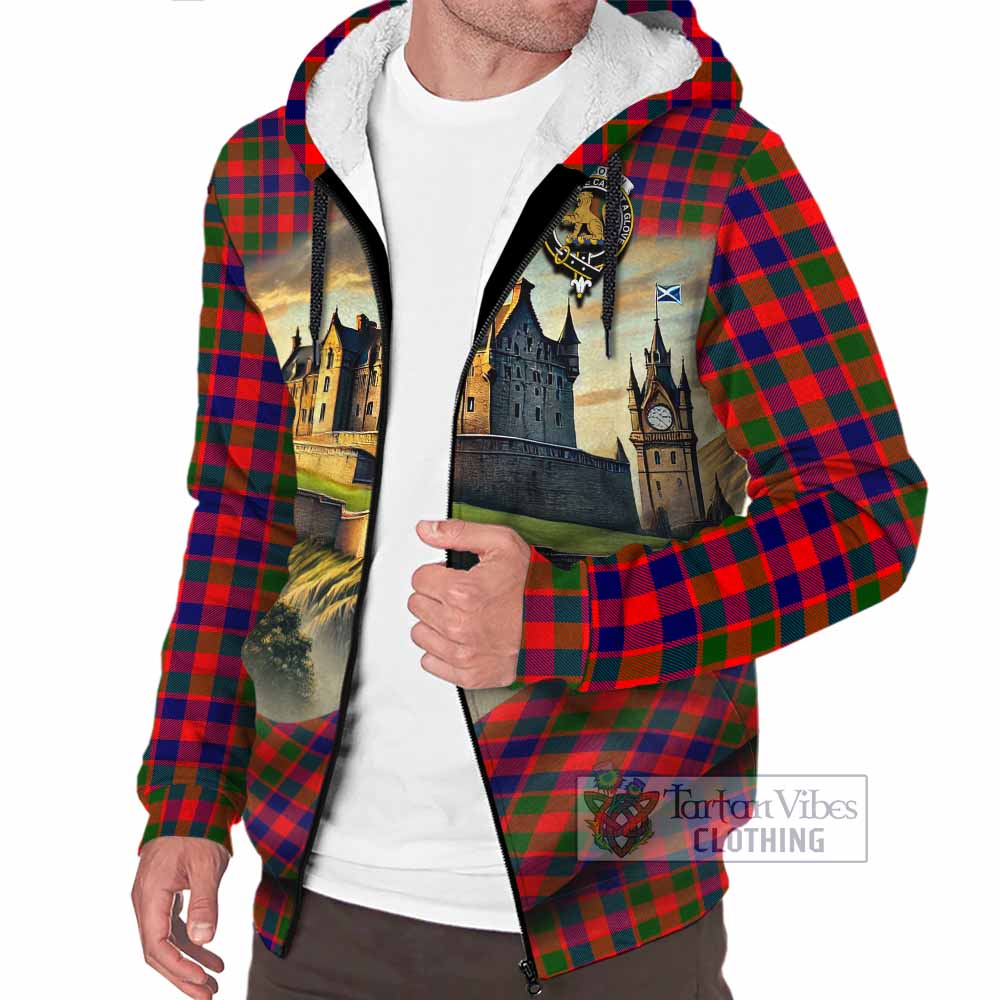 MacGowan (McGowan) Tartan Family Crest Sherpa Hoodie with Scottish Ancient Castle Style - Tartan Vibes Clothing