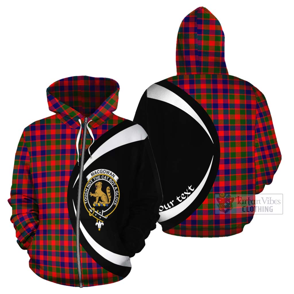 MacGowan (McGowan) Tartan Cotton Hoodie with Family Crest Circle Style - Tartan Vibes Clothing