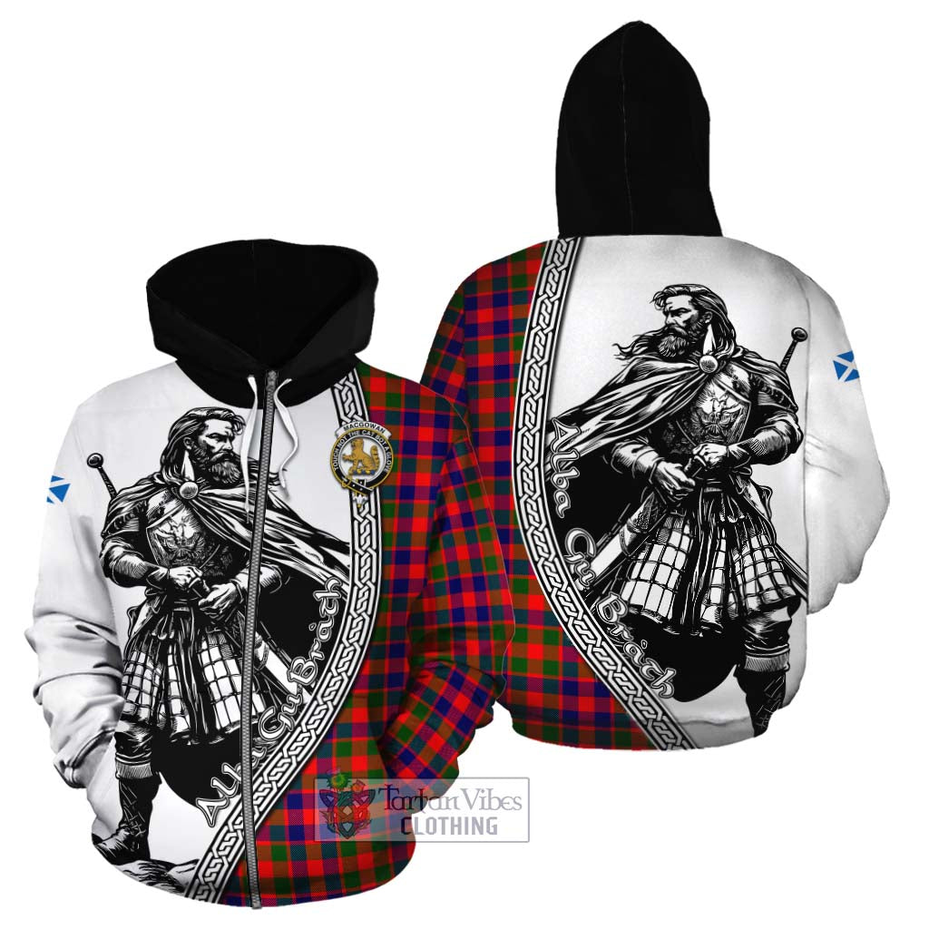 MacGowan (McGowan) Tartan Clan Crest Cotton Hoodie with Highlander Warrior Celtic Style - Tartan Vibes Clothing