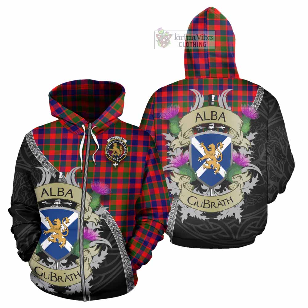 MacGowan (McGowan) Tartan Family Crest Hoodie Lion Rampant Royal Thistle Shield Celtic Inspired Zip Hoodie - Tartan Vibes Clothing