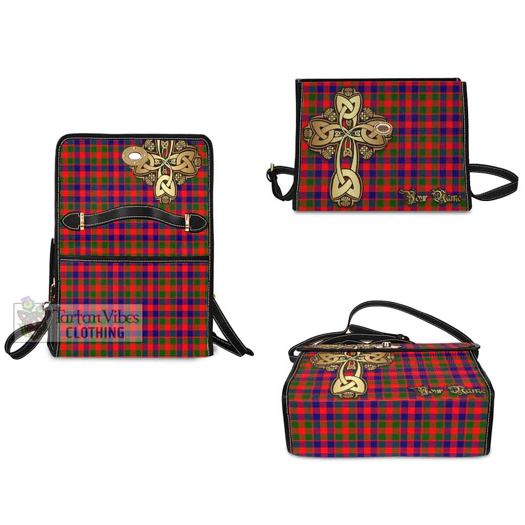 Tartan Vibes Clothing MacGowan (McGowan) Tartan Waterproof Canvas Bag Golden Thistle Celtic Cross Style