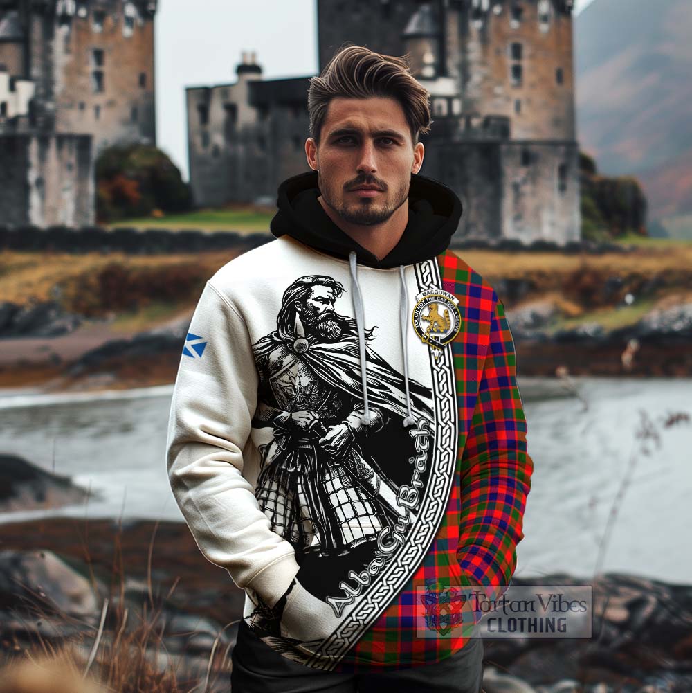 MacGowan (McGowan) Tartan Clan Crest Cotton Hoodie with Highlander Warrior Celtic Style - Tartan Vibes Clothing