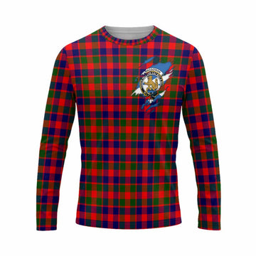 MacGowan (McGowan) Clan Crest In Me Tartan Long Sleeve T-Shirt Scotland Flag Style