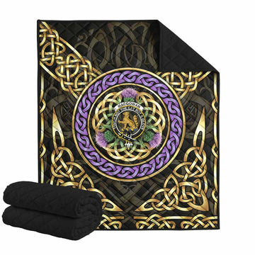 MacGowan (McGowan) Clan Crest Premium Quilt Celtic Scottish Thistle