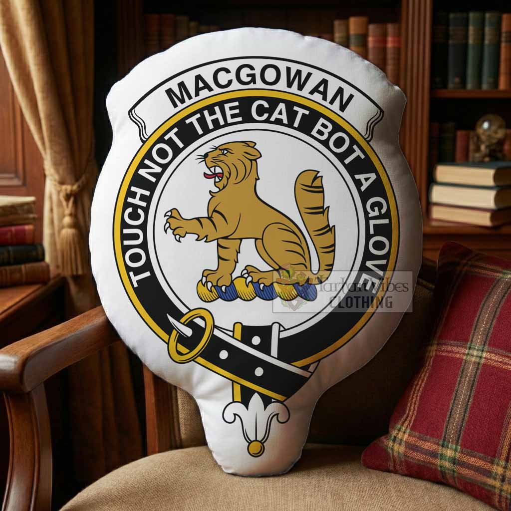 MacGowan (McGowan) Clan Crest Shaped Throw Pillow, Scottish Clan Badge Decorative Pillow
