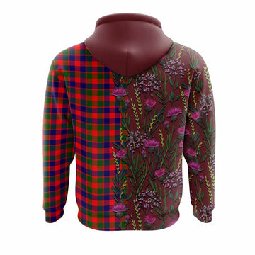 MacGowan (McGowan) Family Crest Tartan Hoodie Scottish Thistle Flower Pattern Half Style - Tartan Vibes Clothing