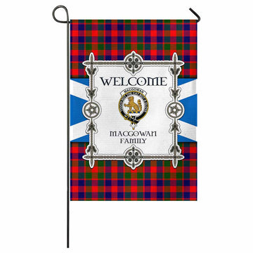 MacGowan (McGowan) Family Crest Tartan Welcome Garden Flag Saltire Harmony Style