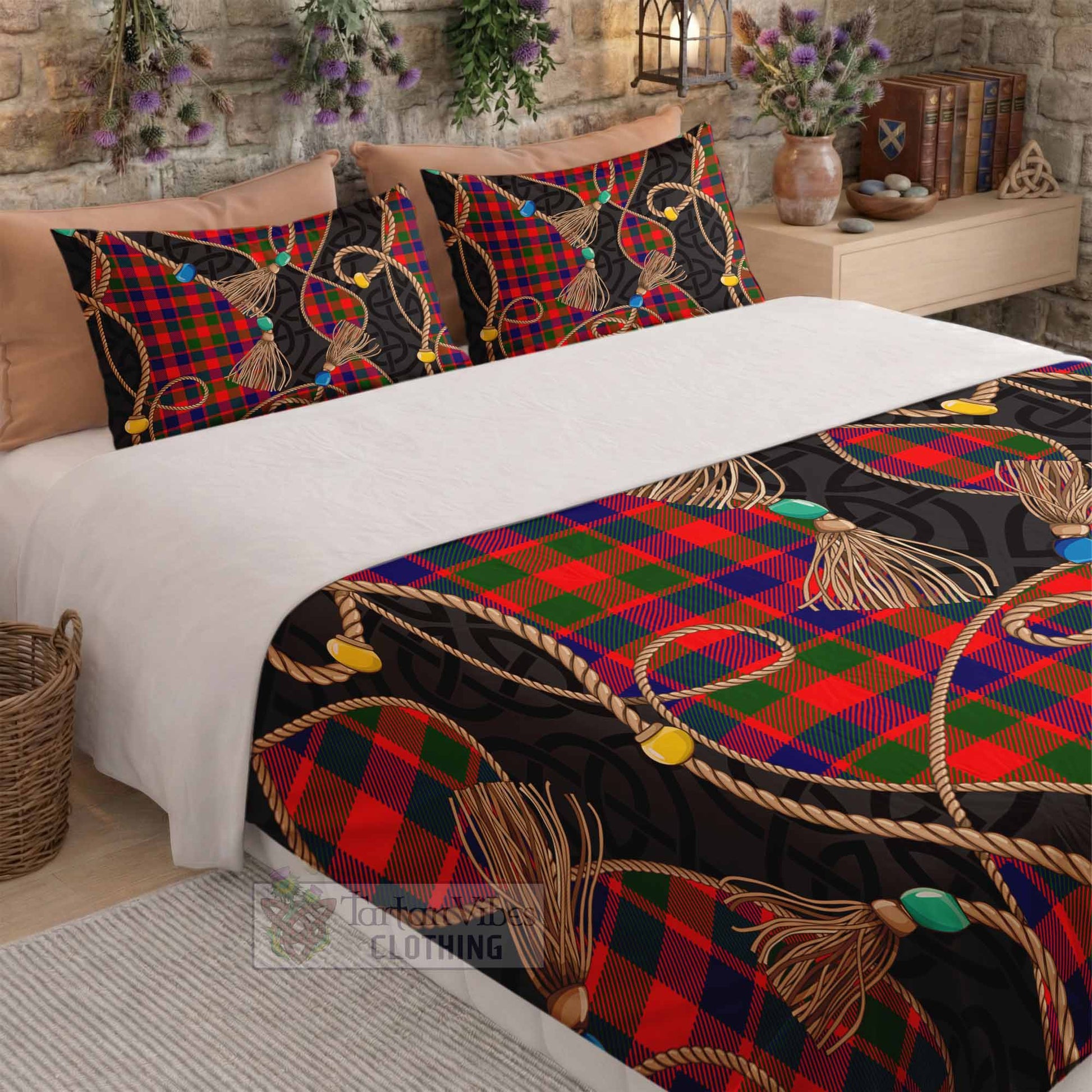 MacGowan (McGowan) Scottish Tartan Twisted Ropes Stylized Bedding Set - Tartan Vibes Clothing