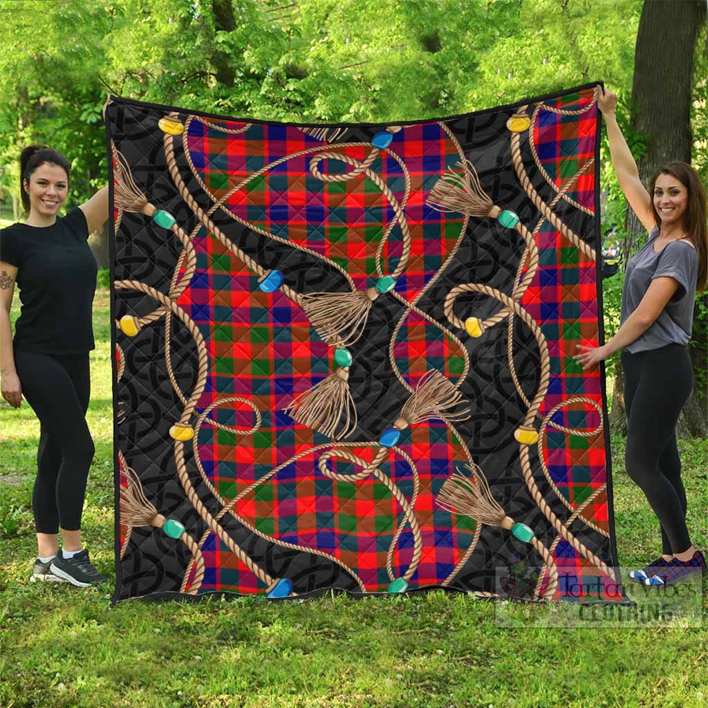 MacGowan (McGowan) Scottish Tartan Twisted Ropes Stylized Premium Quilt - Tartan Vibes Clothing