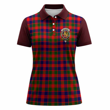 MacGowan (McGowan) Tartan Accent Women Polo Shirt with Family Crest