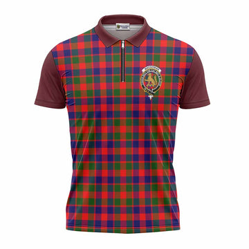 MacGowan (McGowan) Tartan Accent Zipper Polo Shirt with Family Crest