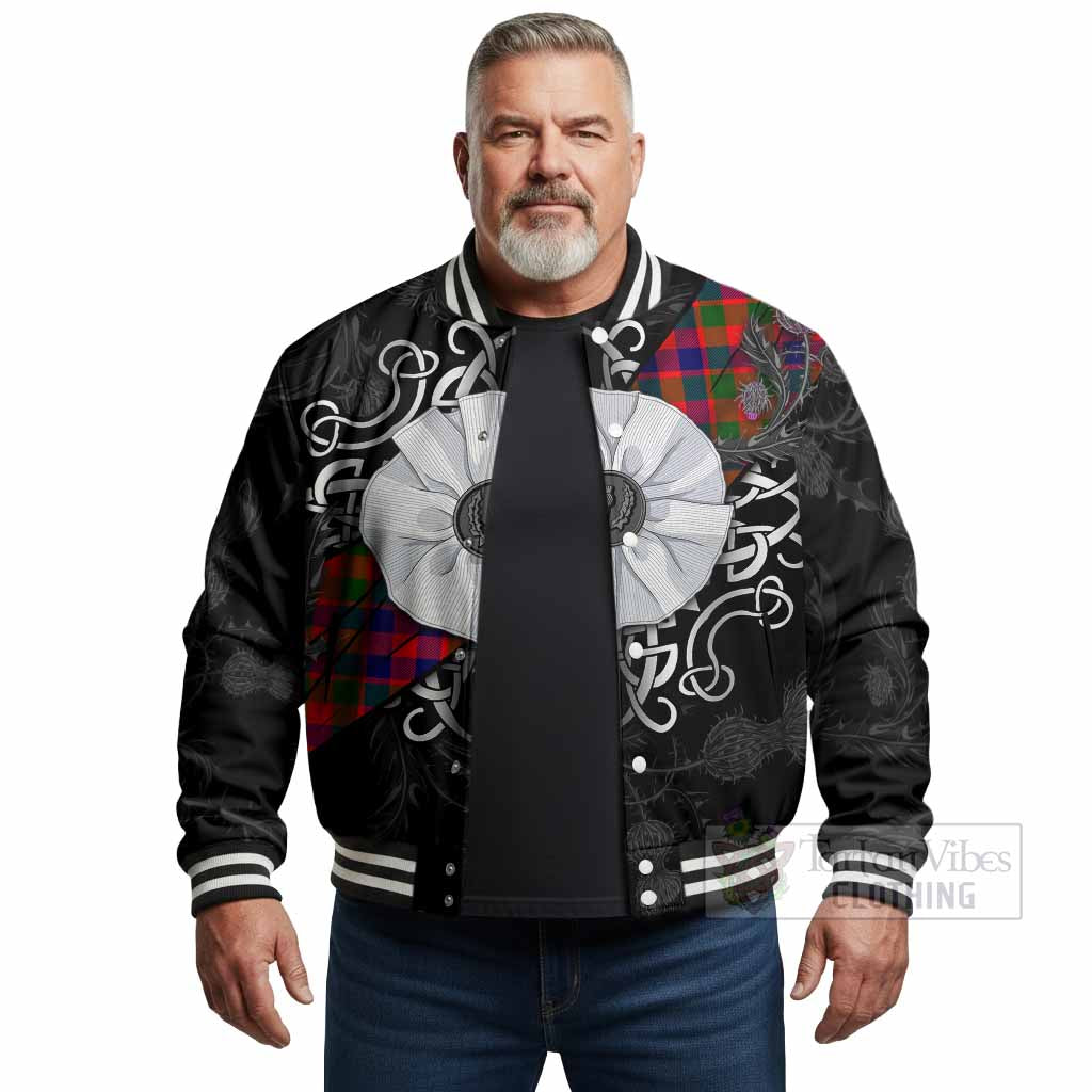 MacGowan (McGowan) Tartan Baseball Jacket Jacobite White Rose - Tartan Vibes Clothing