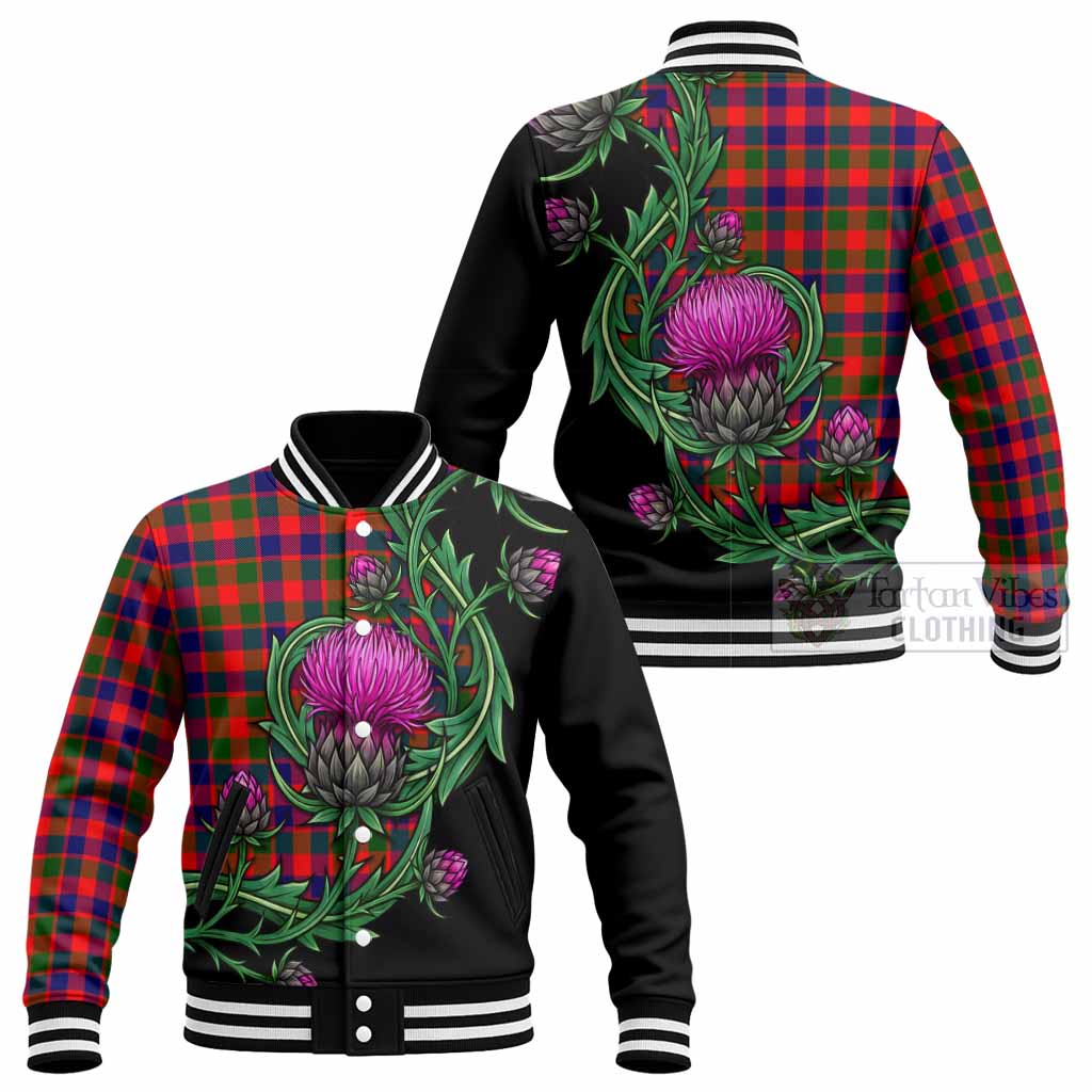 MacGowan (McGowan) Tartan Baseball Jacket Resilient Scottish Thistle - Tartan Vibes Clothing