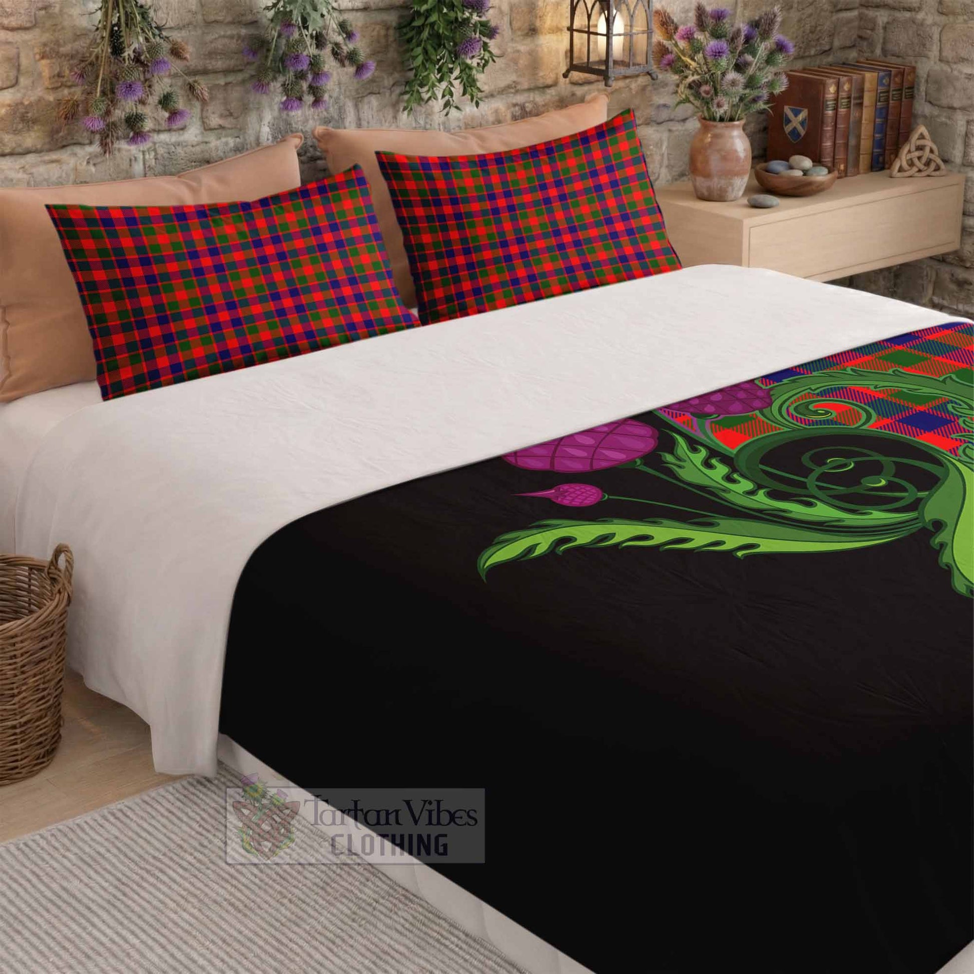 MacGowan (McGowan) Tartan Bedding Set Traditional Scottish Thistle - Tartan Vibes Clothing
