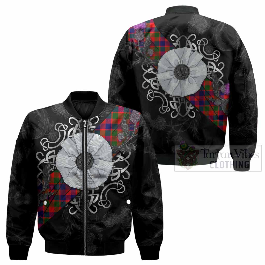 MacGowan (McGowan) Tartan Bomber Jacket Jacobite White Rose - Tartan Vibes Clothing
