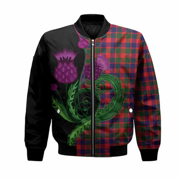 MacGowan (McGowan) Tartan Bomber Jacket Traditional Scottish Thistle