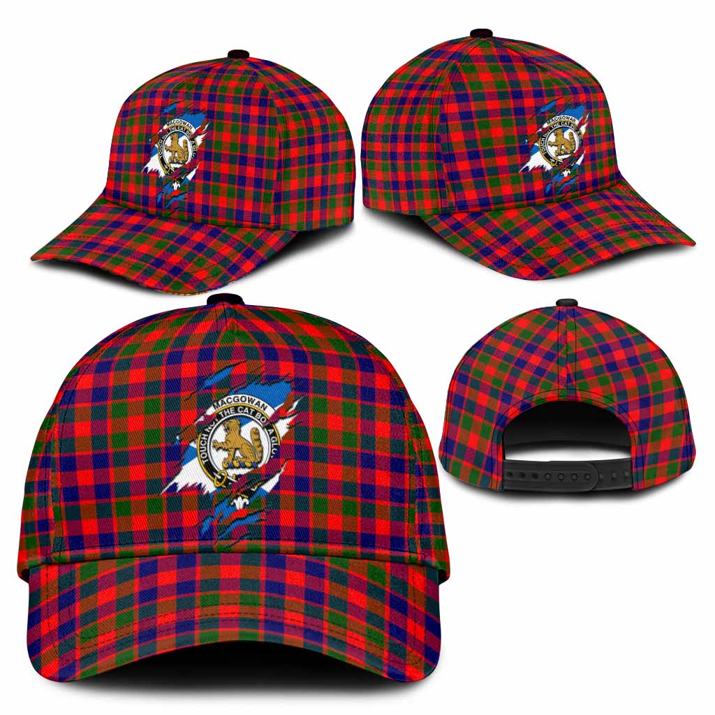 MacGowan (McGowan) Tartan Classic Cap with Family Crest In Me Style