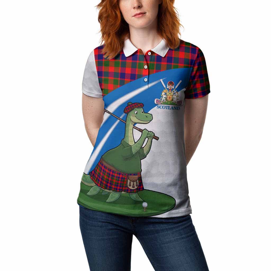 MacGowan (McGowan) Tartan Crest Golf Nessie Women Polo Shirt Loch Ness Monster Sporty Style
