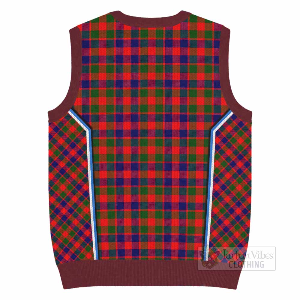 MacGowan (McGowan) Tartan Crest Knitted V-Neck Vest Scotland Coat of Arm Flag Style - Tartan Vibes Clothing