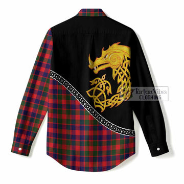 MacGowan (McGowan) Tartan Crest Women Casual Shirt Legendary Dragon Knot Half Style