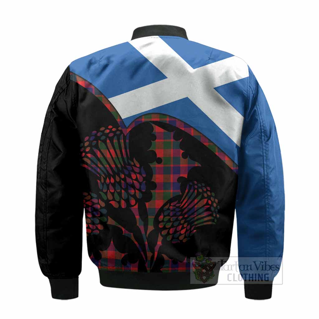 MacGowan (McGowan) Tartan Family Crest Bomber Jacket Scotland Thistle Floral Flag Style