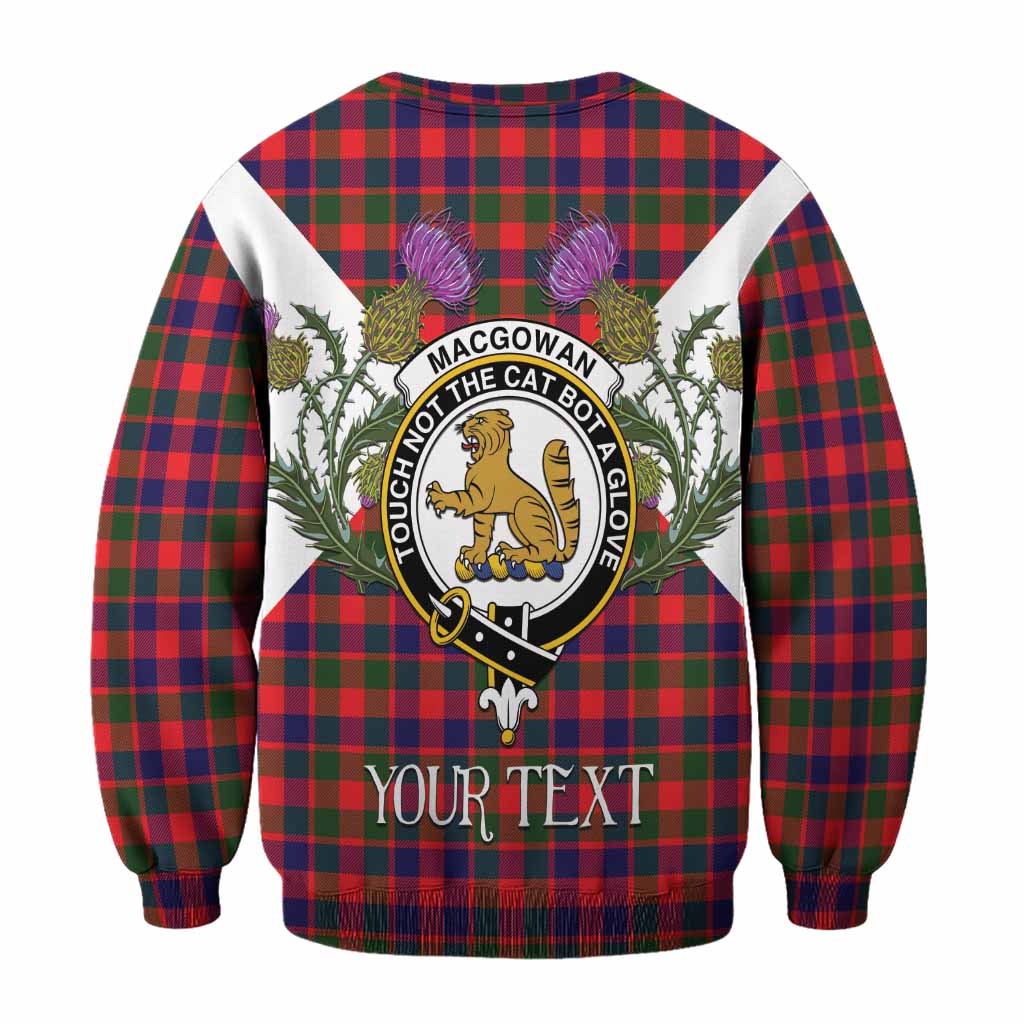 MacGowan (McGowan) Tartan Family Crest Sweatshirt Scottish Burns Night Thistle Floral
