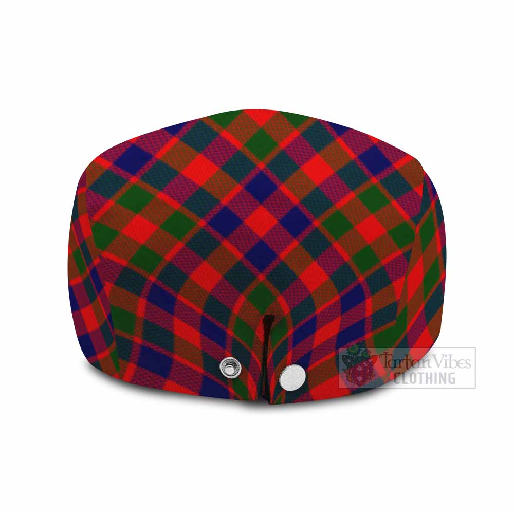 MacGowan (McGowan) Tartan Flat Cap, Jeff Cap Cross Style with Family Crest - Tartan Vibes Clothing