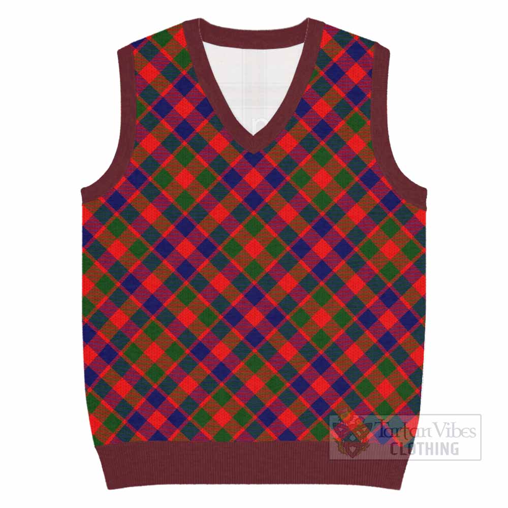 MacGowan (McGowan) Tartan  Knitted V-Neck Vest Cross Style