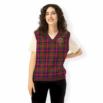 MacGowan (McGowan) Tartan Knitted V-Neck Vest with Family Crest