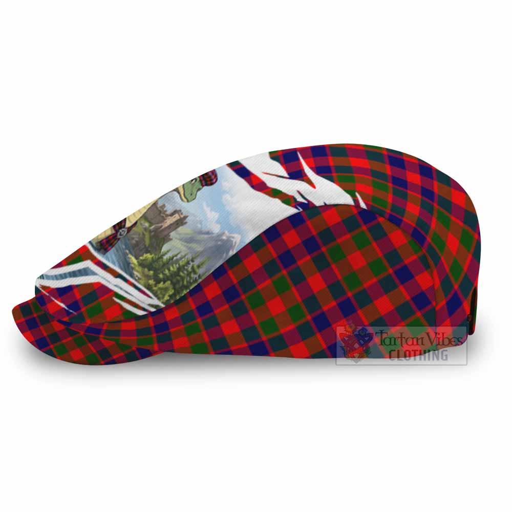 MacGowan (McGowan) Tartan Loch Ness Monster Scottish Heritage Art Flat Cap, Jeff Cap