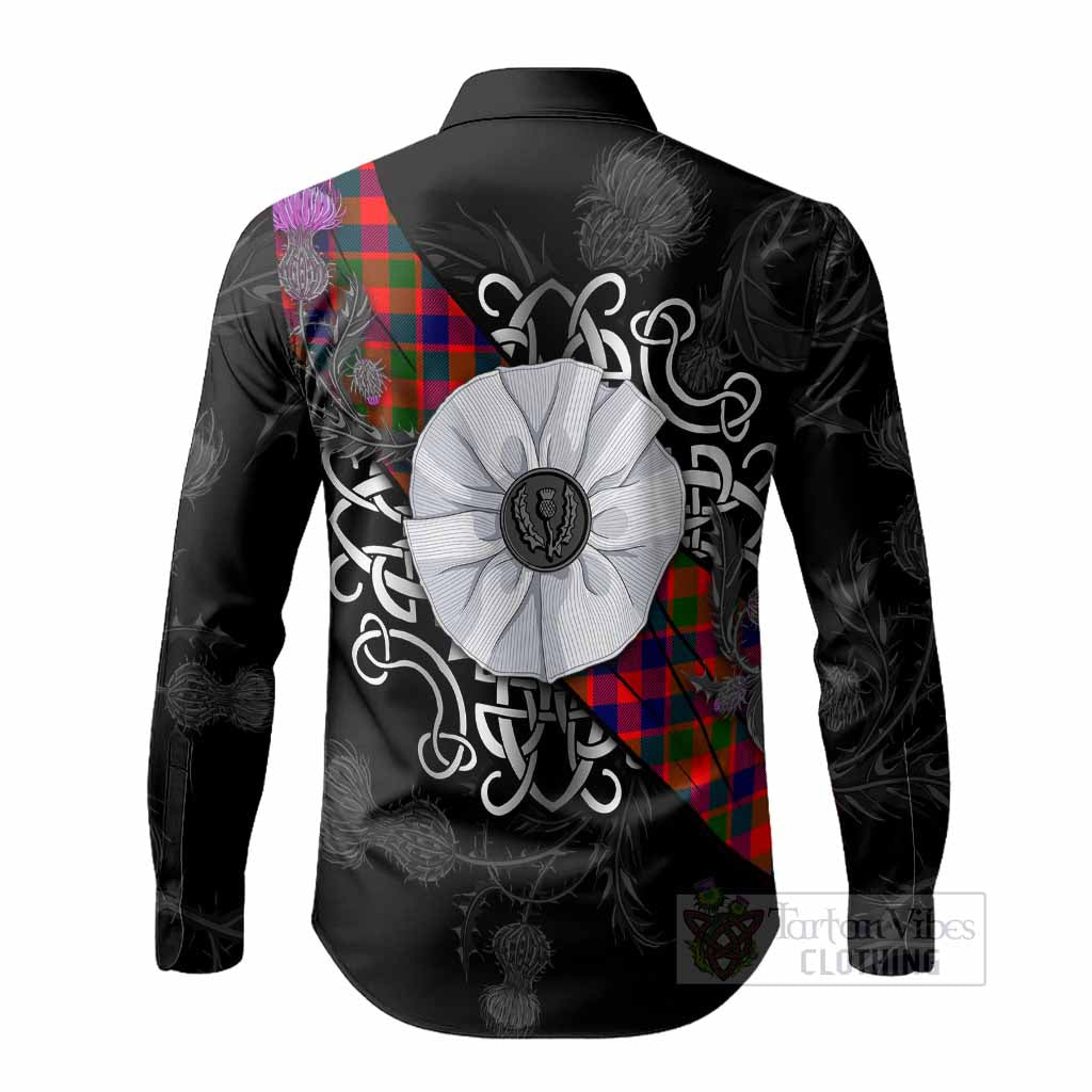 MacGowan (McGowan) Tartan Long Sleeve Button Shirts Jacobite White Rose - Tartan Vibes Clothing