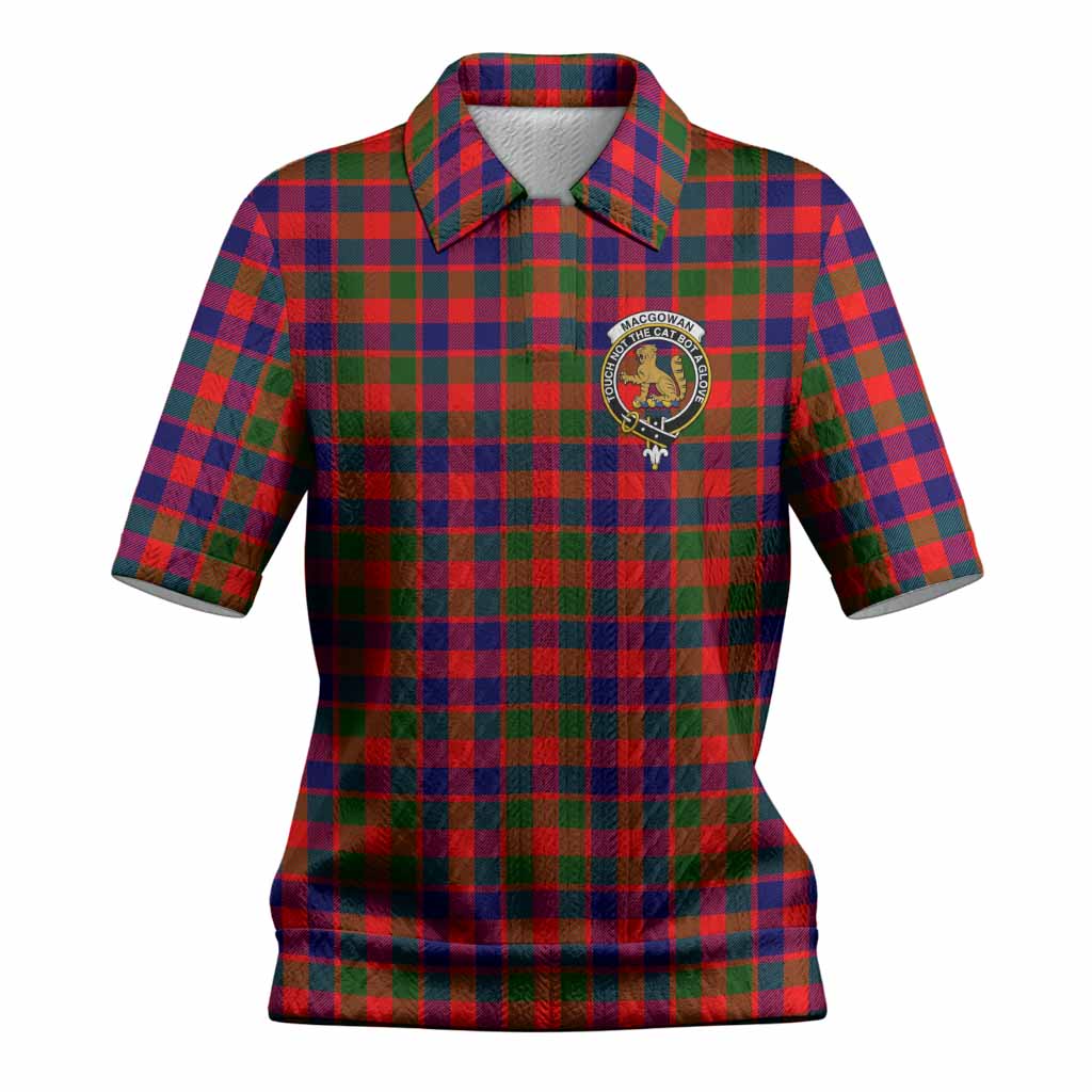 MacGowan (McGowan) Tartan Women’s Polo Sweater Top with Family Crest