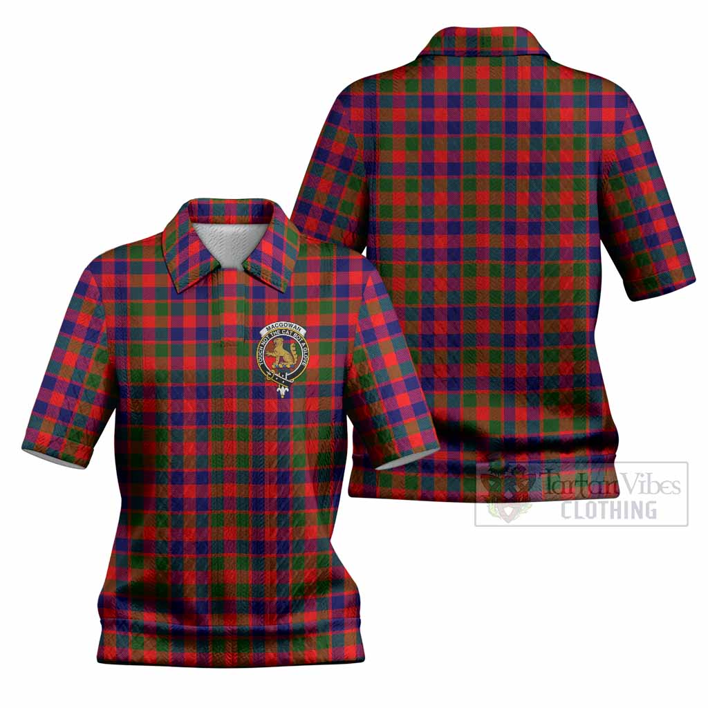 MacGowan (McGowan) Tartan Women’s Polo Sweater Top with Family Crest