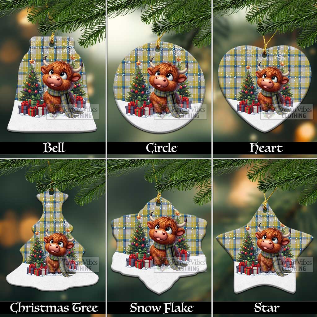 MacGrath (McGrath) Tartan Christmas Ceramic Ornament with Adorable Highland Coo Ceramic - Tartan Vibes Clothing