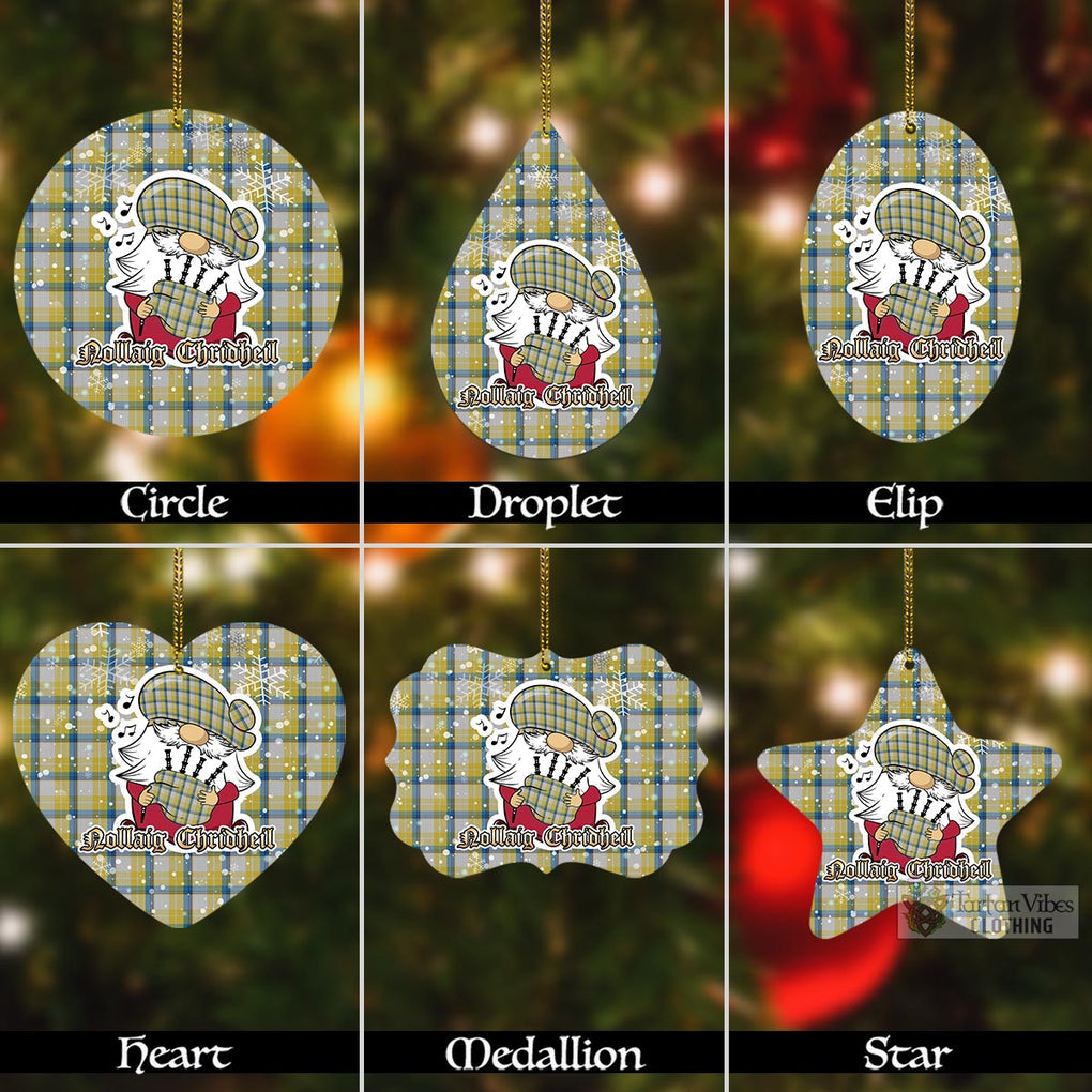MacGrath (McGrath) Tartan Christmas Aluminium Ornament with Scottish Gnome Playing Bagpipes Aluminium - Tartan Vibes Clothing