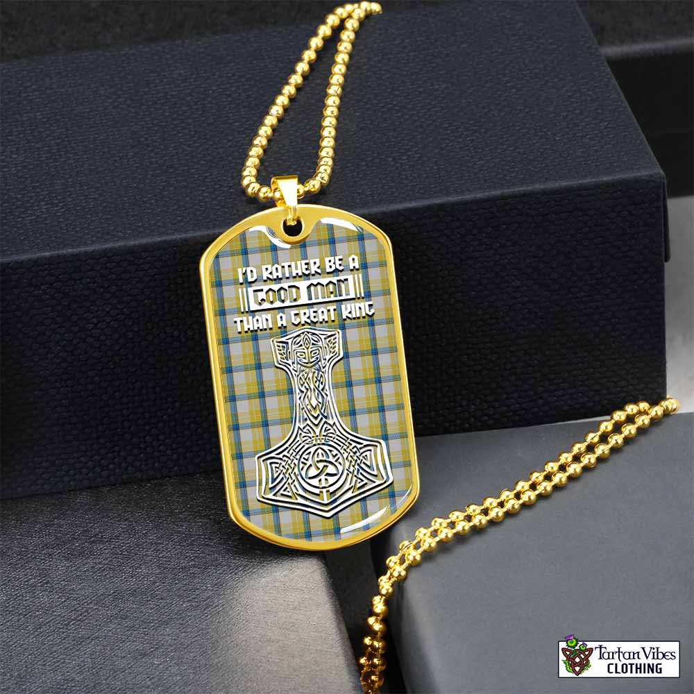 MacGrath (McGrath) Tartan Dog Tag Necklace Viking Mjolnir Style Gold No - Tartan Vibes Clothing