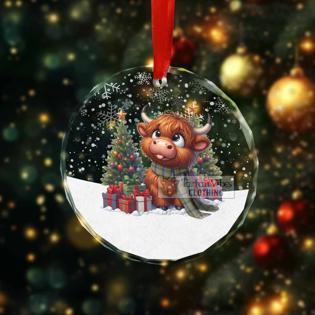 MacGrath (McGrath) Clan Christmas Glass Ornament with Adorable Highland Coo - Tartan Vibes Clothing