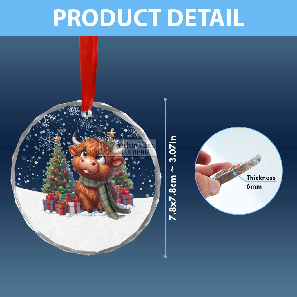 MacGrath (McGrath) Clan Christmas Glass Ornament with Adorable Highland Coo - Tartan Vibes Clothing