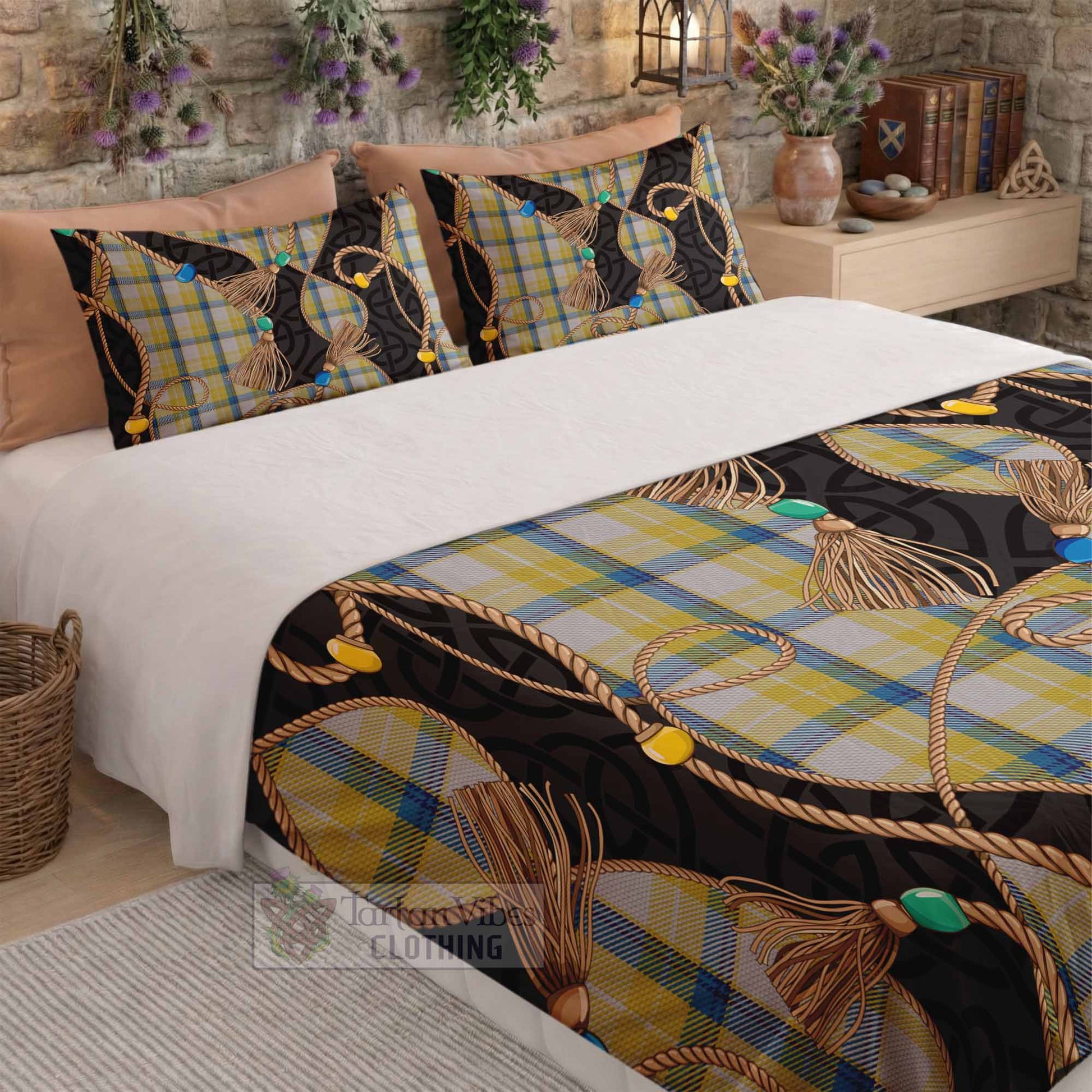 MacGrath (McGrath) Scottish Tartan Twisted Ropes Stylized Bedding Set - Tartan Vibes Clothing