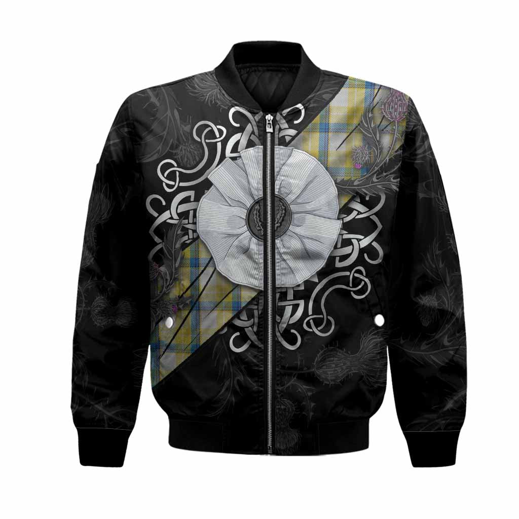 MacGrath (McGrath) Tartan Bomber Jacket Jacobite White Rose Unisex Black - Tartan Vibes Clothing