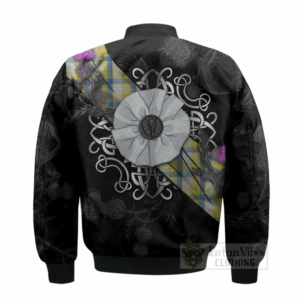 MacGrath (McGrath) Tartan Bomber Jacket Jacobite White Rose - Tartan Vibes Clothing